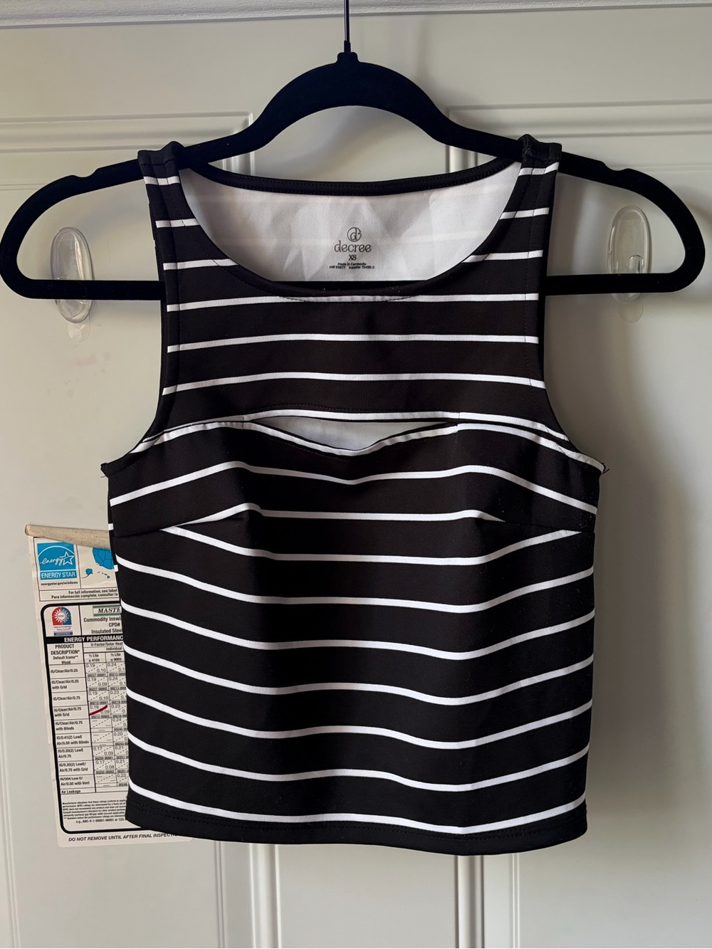 Decree Black & White Striped Cutout Crop Top 🖤